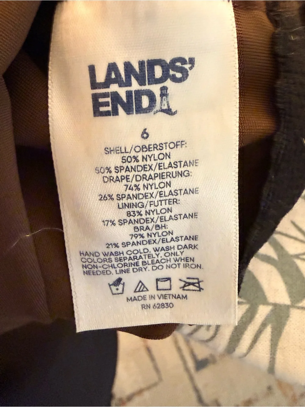 Lands' End Chocolate Brown One-Piece Swimsuit